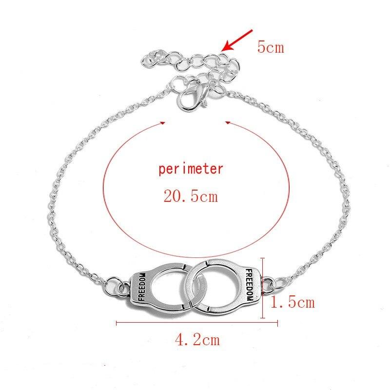 Silver Color Handcuffs Anklets for Women Bohemian Freedom Ankle Bracelet  Barefoot Party Jewelry