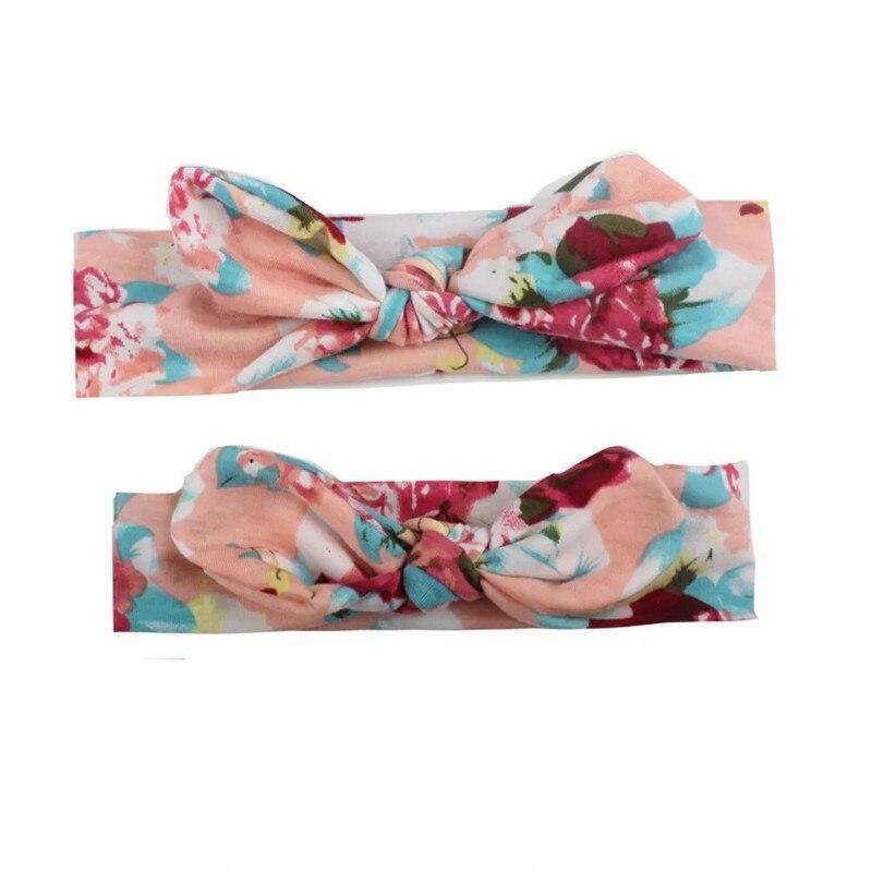 Mother & Baby Headbands Print Floral Elastic Hair Bands Parent-Child Hair Accessories Bow For Baby Girls Bow in Modern Design