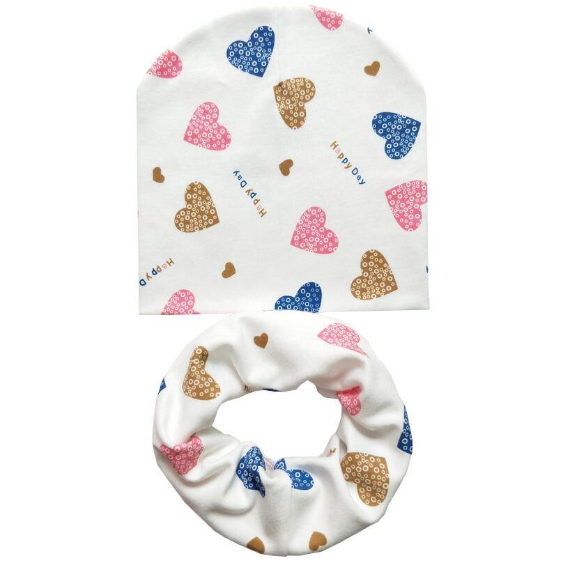 Modern Cartoon Cotton Baby Hat Winter Baby Girls Hat Newborn Boys Hats Kids Cap Scarf Set Children Beanies For Kids With Scarf