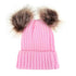 Fashion Parent-child Caps Cute Infant Baby Pom Pom Cap Winter Double Fur Ball Hat Baby Mom Warm Knitted Hat