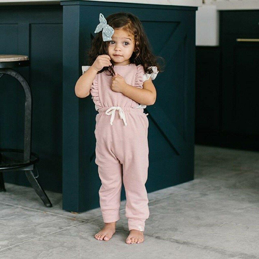 Newborn Baby Girl Boy Backless Striped Ruffle Romper Overalls Jumpsuit Clothes In Retro Syle For Boys And Girls