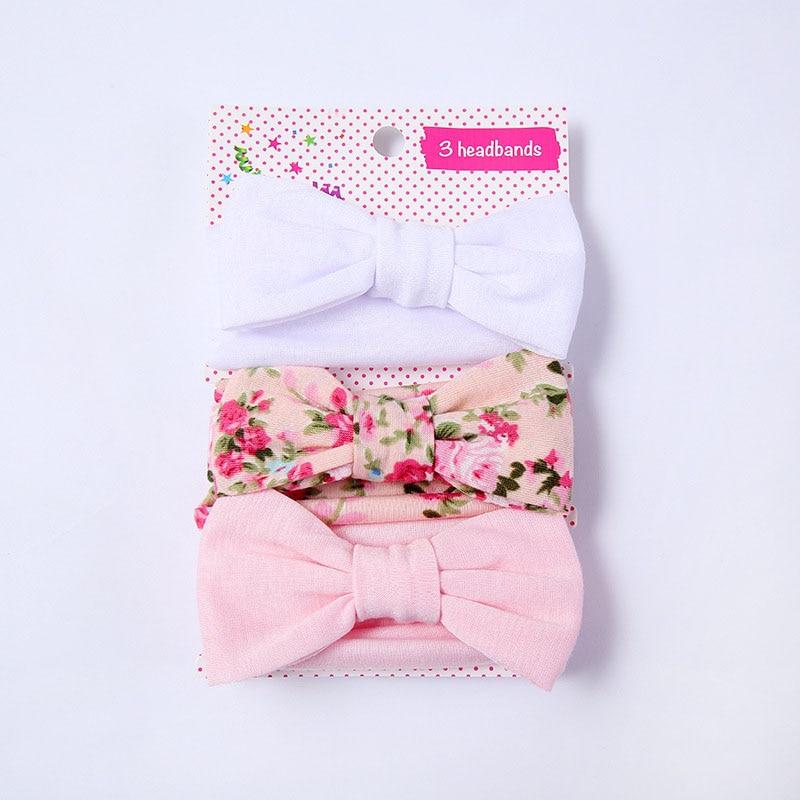 Summer Cute Floral Bows Baby Girl Headbands Elastic Bowknot Newborn Hair Band Turban Set Hair Accessories Bow Set For Kids