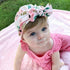 Cute Soft Cotton Knot Printed Rabbit Ears Turban Hat Indian Flower Cap for Baby Girls Accessories