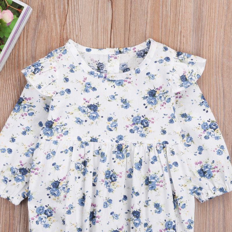 Toddler Infant Newborn Baby Girls Kids Long Butterfly Sleeve Romper Outfits Playsuit Jumpsuit