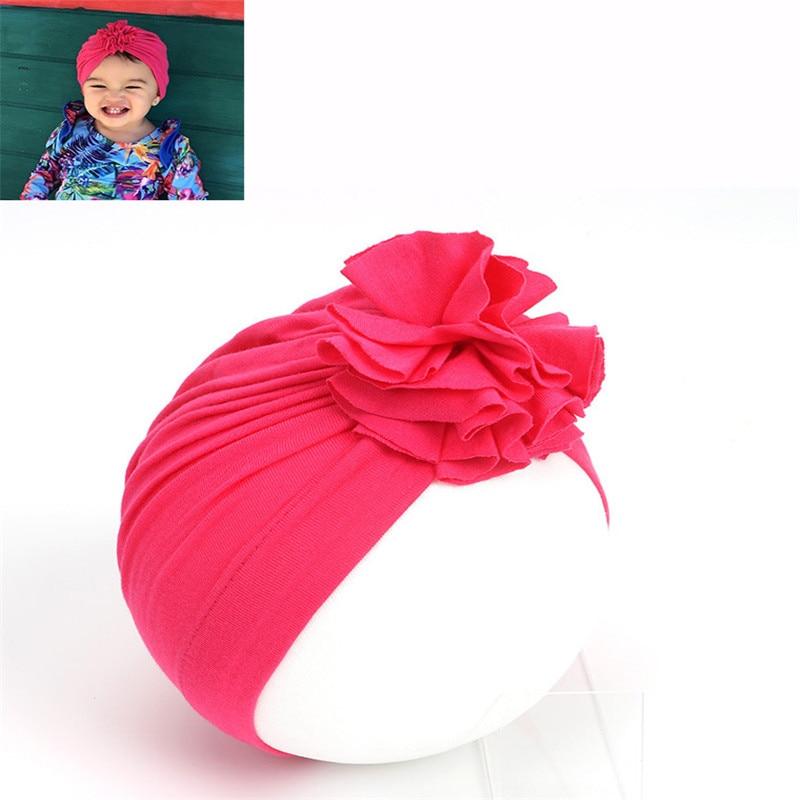 New Fashion Elegant Flower Baby Hat Newborn Elastic Baby Turban Hats for Girls In Modern Design