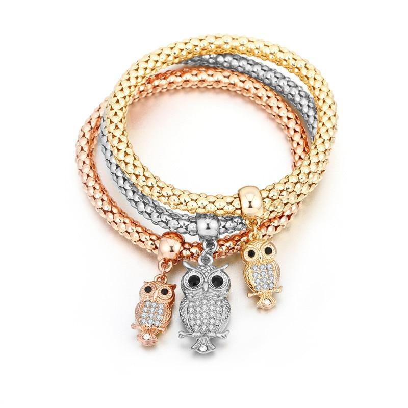 New Fashion Bracelet Elegant Modern Tree of Life Owl Anchor Music Note Boy Girl Heart Bracelets For Women Multilayer Bracelet