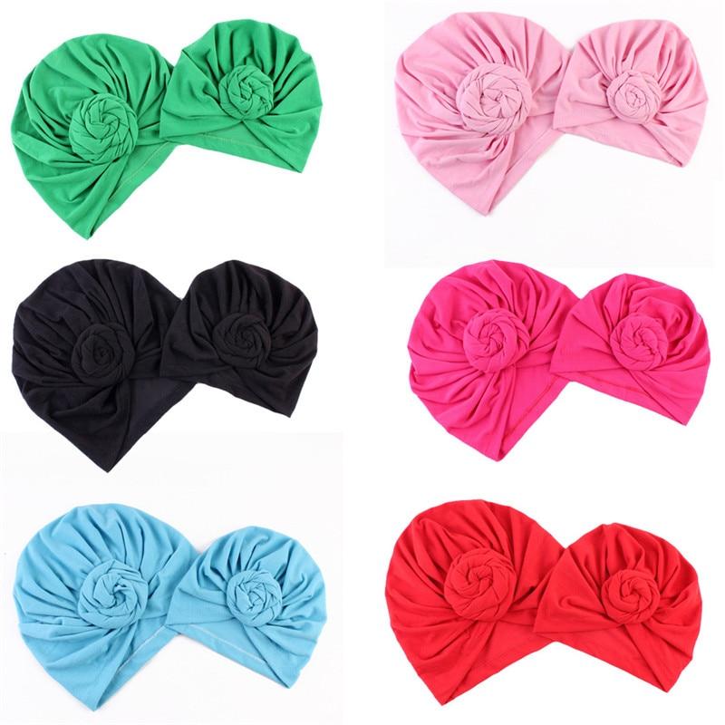 Modern Cotton Hat Handmade Baby Girls Turban Hats Twist Knot Women Caps For Mom And Daughter In Elegant Design