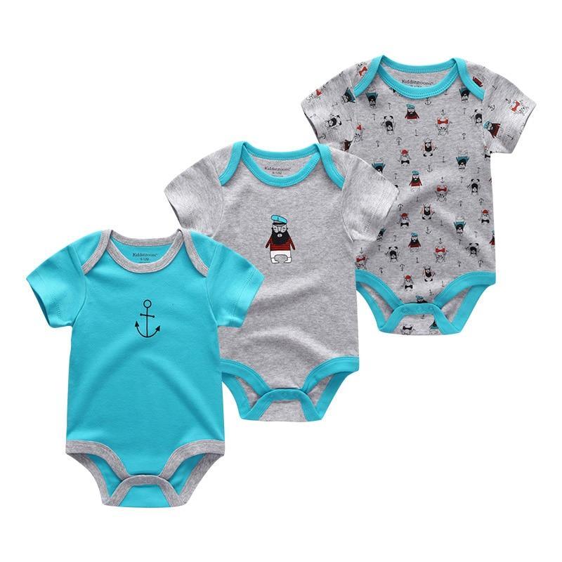 Modern 3PCS Baby Girl And Boy Newborn Boy Short Sleeve Baby Romper Jumpsuit Set For Boys and Girls