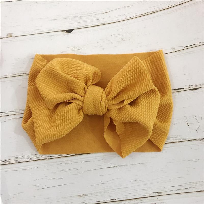 Bog Bow Infant Headband Newborn Toddler Baby Girl Boy Headwear Solid Bowknot Soft Turban Knot Hairband For Girls