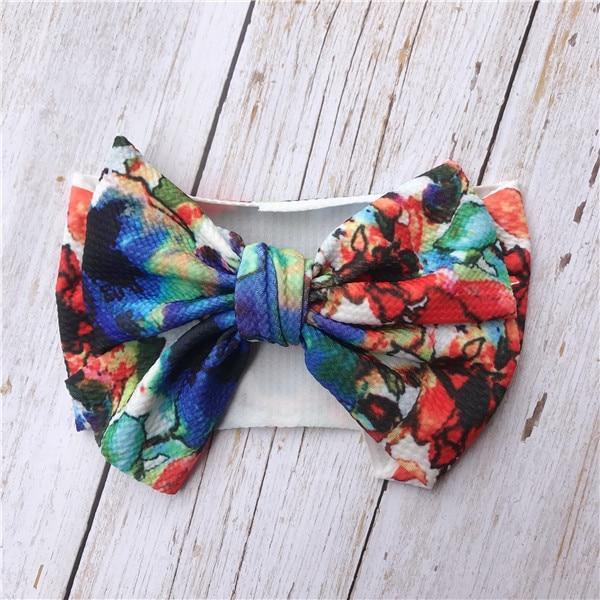 Infant Nylon Print Fabric Headband Baby Girl Headbands for Girls  Bows Baby Turban Headwrap Newborn Hairband For Girls