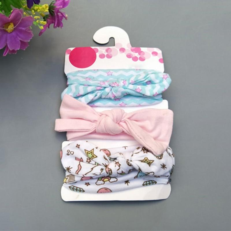 Summer Cute Floral Bows Baby Girl Headbands Elastic Bowknot Newborn Hair Band Turban Set Hair Accessories Bow Set For Kids