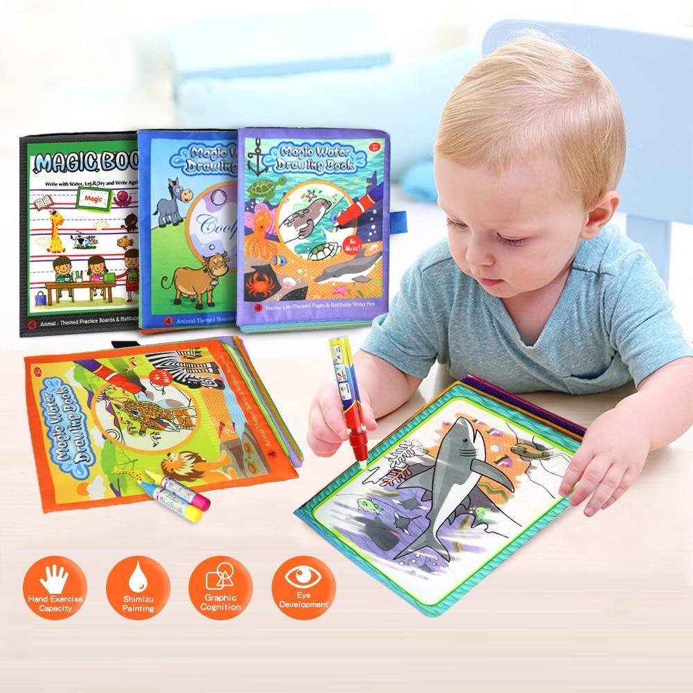 4 Types Magic Water Drawing Books Coloring Book in Drawing Toys Reusable Books Early Learning Toys Educational Toys