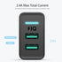 Portable Dual USB Black Charger 5V 2.4A Fast Charging Wall Charger Adapter EU Plug Mobile Phone Gadgets