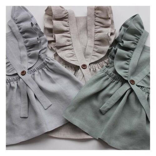 Modern Summer Casual Cute Infant Kids Baby Girl Summer Color Ruffle Princess Party Dress Clothes