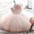 Luxury Modern Designer Baby Girls Flower Gowns Baptism Princess tutu Birthday Dress WIth Big Bow On Back