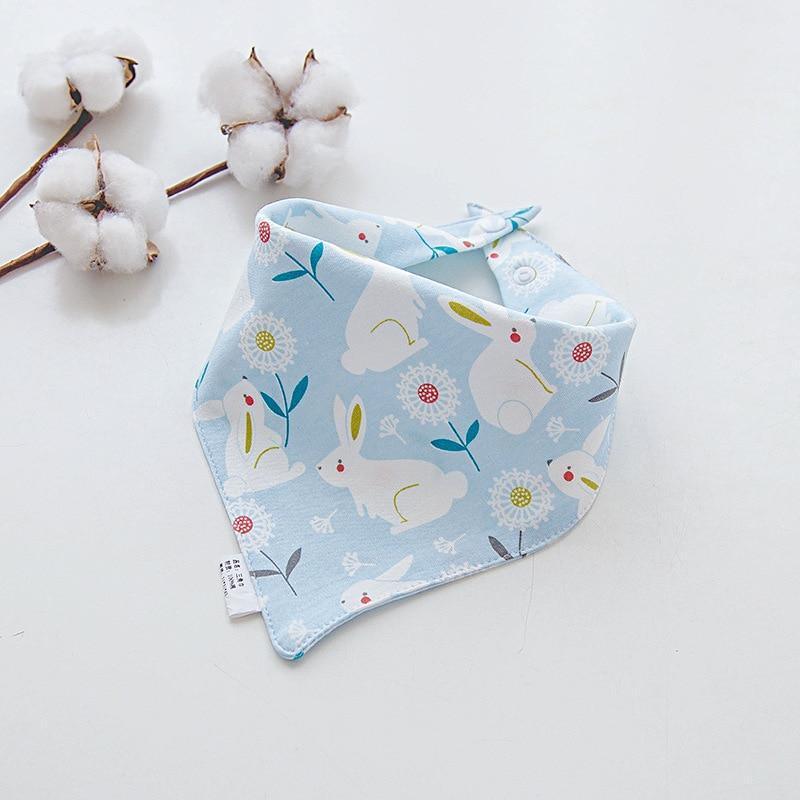 Cotton Cartoon Bandana Feeding Saliva Towel Waterproof Bibs For Baby Burp Accessory Adjustable Button Durable Baby Towels