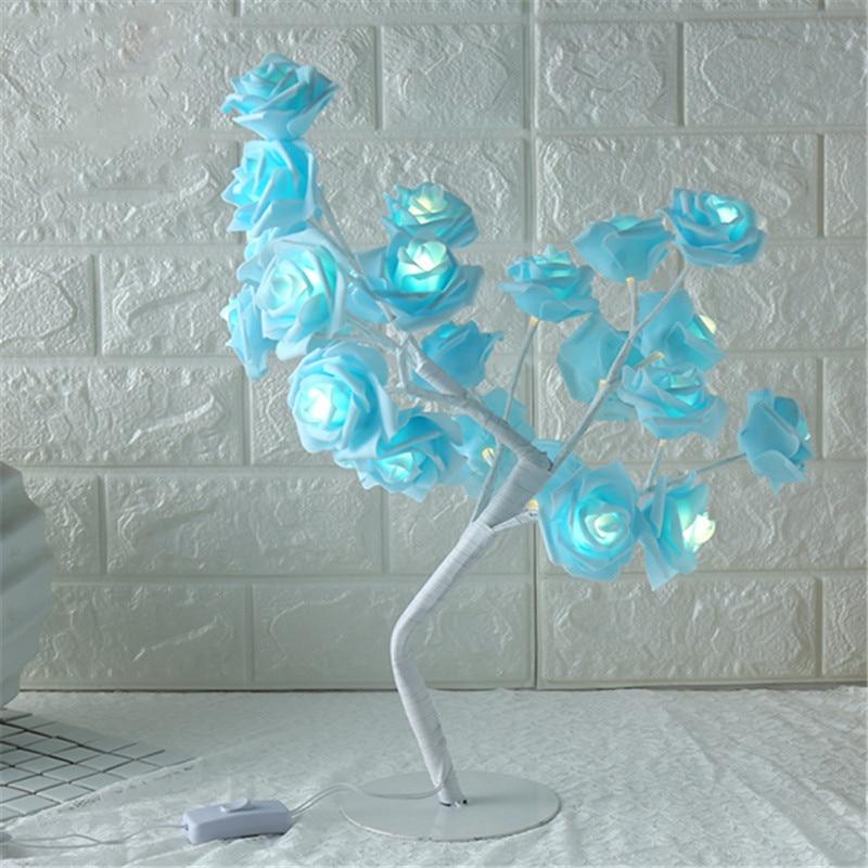 STEVVEX Rose Shaped Table Lamp Flower Rose Tree Decorative Light for Living Room Bedroom Kids Room/Decor Light