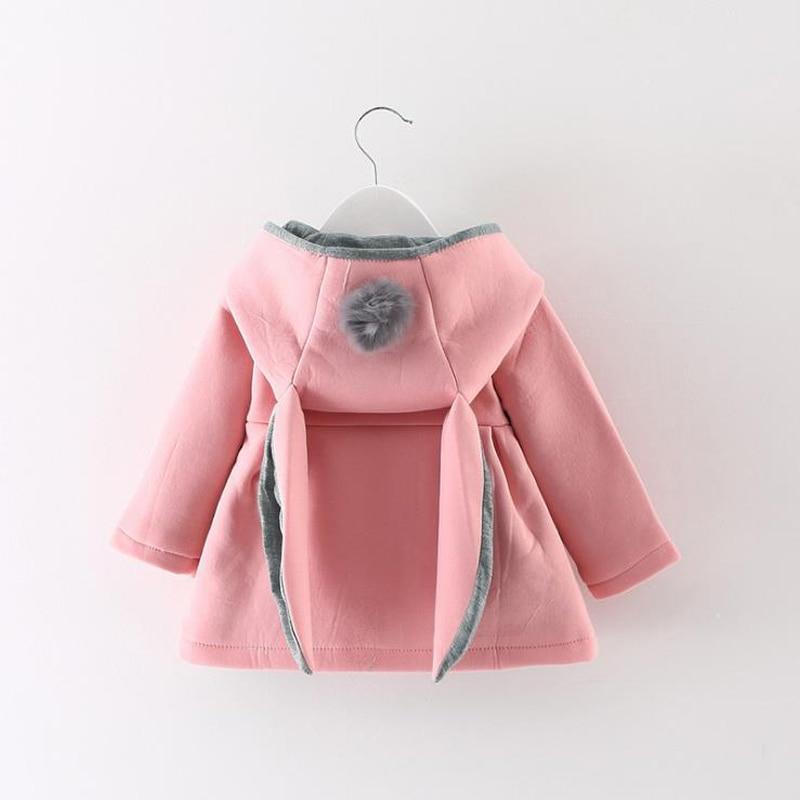 Newborn Girls Coat Autumn Spring Jacket Rabbit long Ear Hoodies Cotton Outerwear Children Clothes