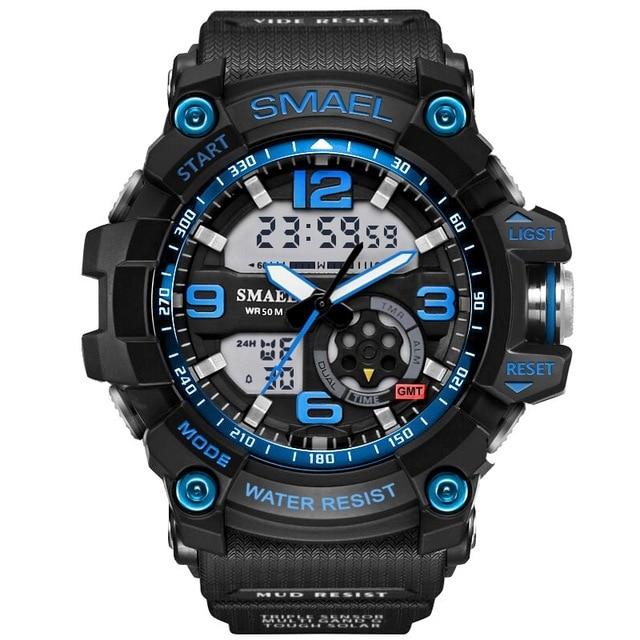 NEW Sport Analog-Digital Watch For Men and Woman  Waterresistant 50M Professional Waterproof Quartz Large Dial Military Wristwatches  With Night Mode