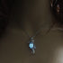 Modern Amazing Moon Glowing Necklace Gem Charm Elegant Jewelry Silver Plated Women Halloween Pendant Hollow Luminous Stone Pendant Perfect Necklace Gifts