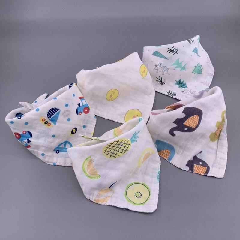 Modern 5PCS/Pack Cotton Baby Bibs 4 Lyers Girls Boys Triangle Feeding Burp Cloth  Collar Scarf For Feeding