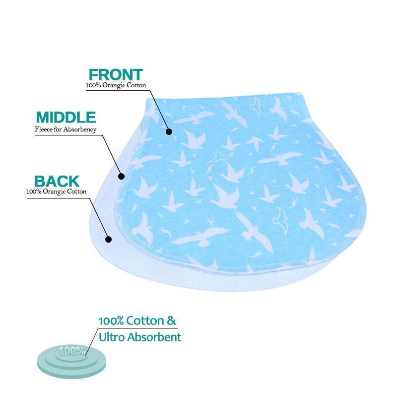 New Baby 100% Cotton Three Layers Waterproof Lightweight Natural Burp Curved Bibs For Baby Accessories