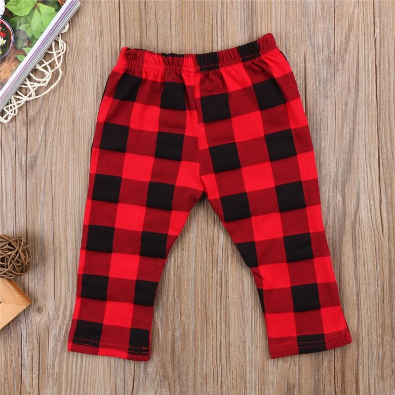 Modern Girls Red Pants For Newborn and Kids In Cute Baby Clothes Trousers Style Plaid Pants for Girls