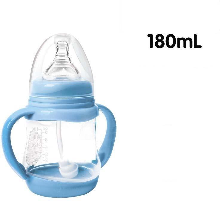 Baby Safe Plastic BPA Free Anti-colic Baby Milk Water Juice Bottle with Straw for Infant Feeding For Kids