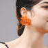 Handmade Luxury Hyperbole Flower Earrings Women Acrylic Big White Orange Green Flower Earrnings For Woman