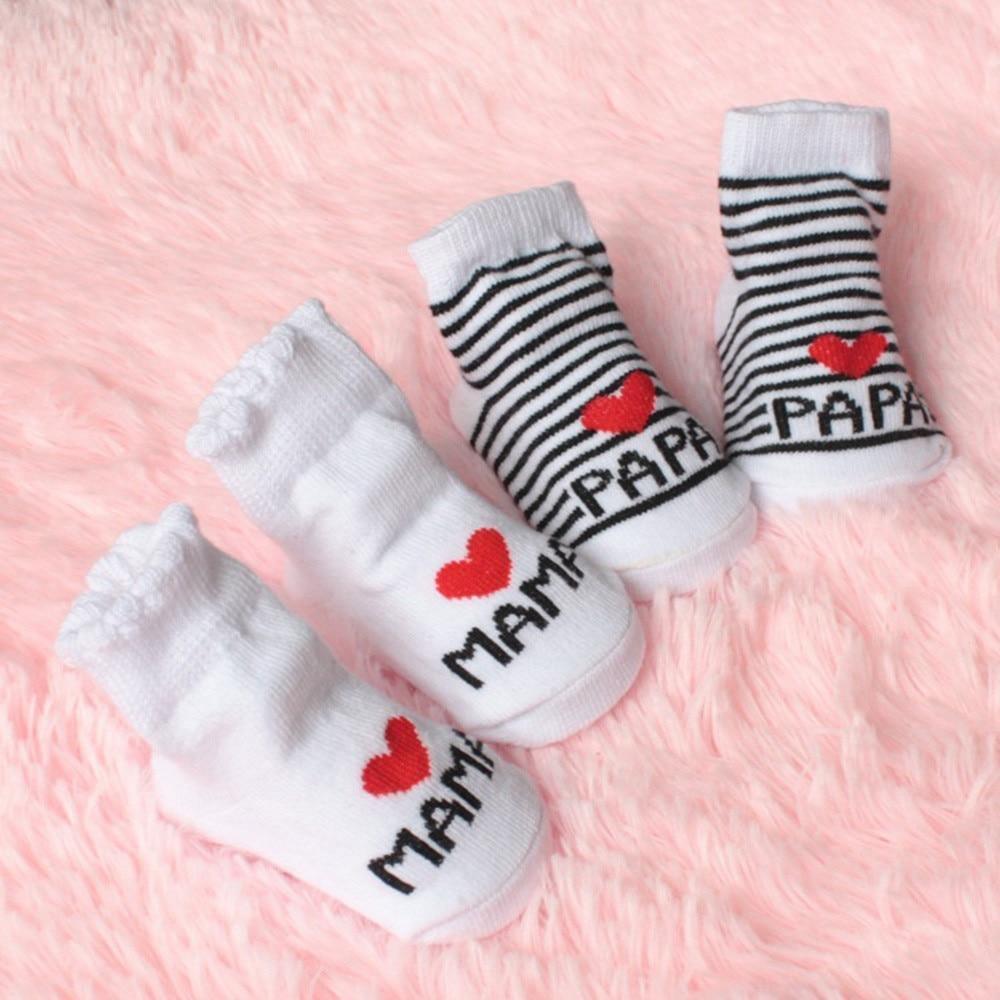 Baby Socks Cotton Infant Boy Girl Slip-resistant Floor Socks Love Mama Papa Letter Socks Anti-slip