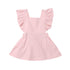 Modern Summer Casual Cute Infant Kids Baby Girl Summer Color Ruffle Princess Party Dress Clothes