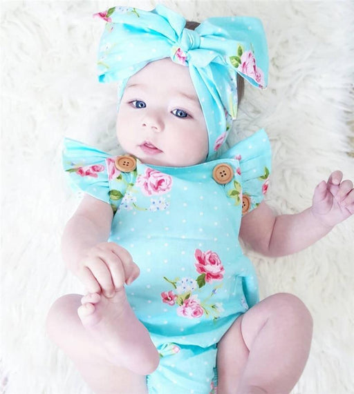 2pcs/Set Newborn Baby  Sleeveless Cotton Baby Rompers With Headband for Girl/Boy Clothes Casual Design With Bow