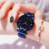 Women's Fashion Starry Sky Watches Magnet Buckle Mesh Belt Diamond Quartz Watch Women Dress Clock For Women and Girls