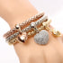 Crystal Owl Heart Charm Bracelets And Bangles Gold Alloy Elephant Anchor Pendants Rhinestone Bracelets For Women