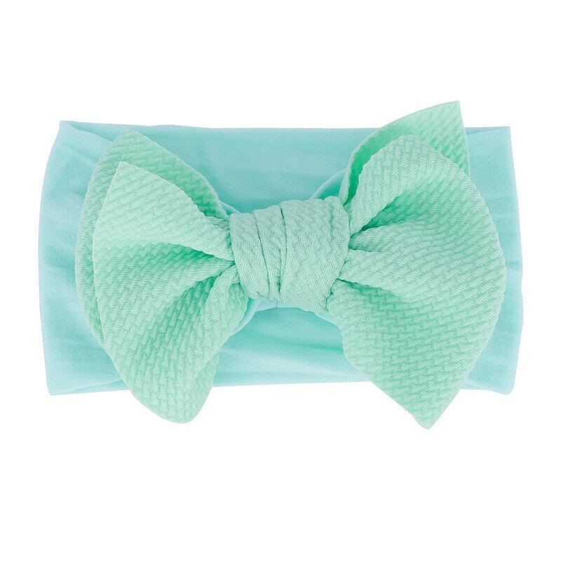 Baby Accessories Infant Baby Girl Cute Bow Headband Newborn Solid Headwear Headdress Nylon Elastic Hair Band Bow For Girls