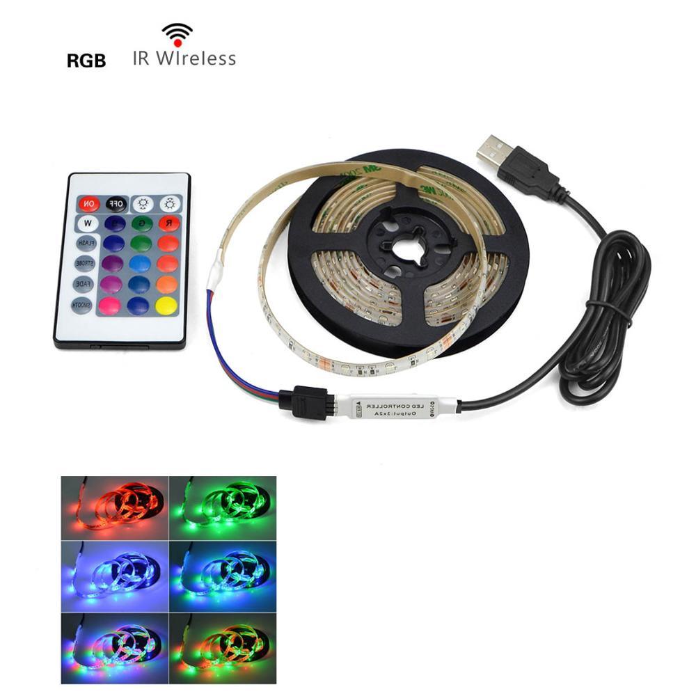 STEVVEX USB Power LED Light lamp With RGB Flexible Tape TV Back Lighting RGB Book light Bulb TV Background Decor Lighting Ribbon desk decor tape Strings 1M 2M 3M 4M 5M