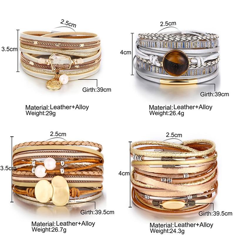 Legendary Amazing New Modern Fashion Pearl Elegant Multi-Layer Leather Handmade Bracelet Bangle Luxury For Woman