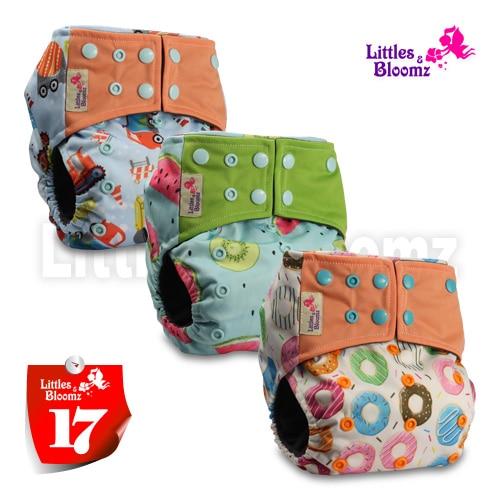 Modern Luxury Printed Washable Real Cloth Pocket Nappy,3 nappies/diapers Set For Girls and Boys Baby In Elegant Style