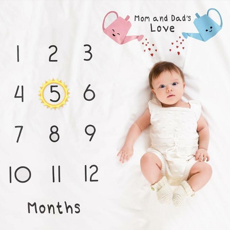 Cartoon Pattern  Baby Photo Props Background Blankets Play Mats Backdrop Cloth Calendar Photo Accessories Blanket For Baby