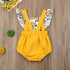 Summer Newborn Baby Girl Clothes Fly Sleeve Sunflower Print Romper Jumpsuit One-Piece Outfit  For Girls