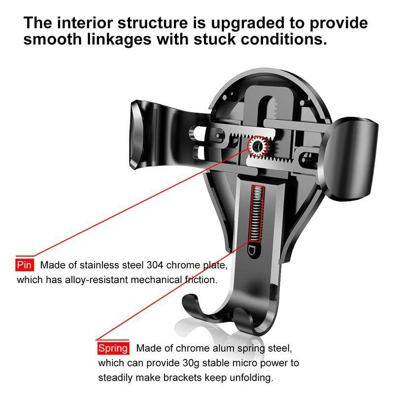 Powerful Gravity Car Phone Holder Support Sucker Strong Suction Cup Car Mount Auto Phone Stand