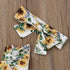 Modern Elegant Baby Girl Floral Romper Jumpsuit Playsuit Clothes Sun suit Baby Clothing WIth Sunflower Design And Bow