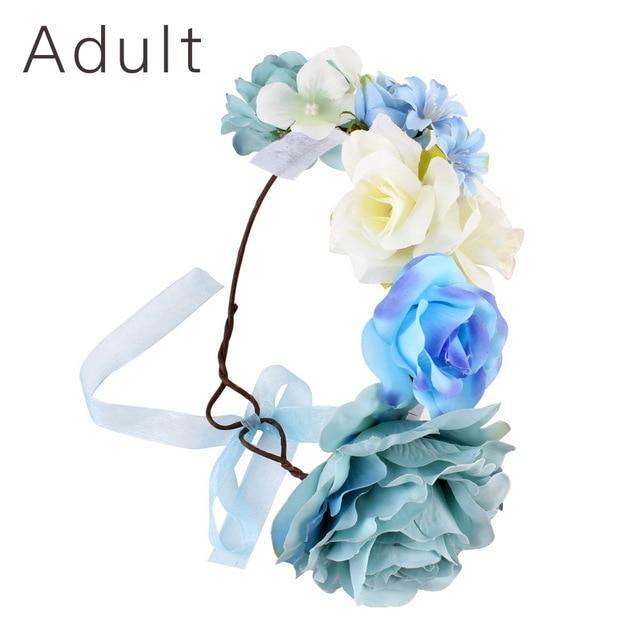 Luxury Handamde Mommy and Baby  Flower Headband Large Flower Crown Mother Kids Flowers  Headwear For Celebration