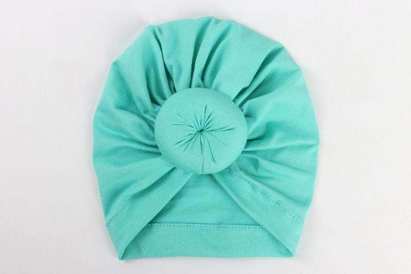 Newborn Toddler Baby Girl Turban Cotton Beanie Hat Warm Soft Cap Solid Knot Soft Wrap In Modern Style