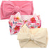 Modern Luxury Elegant Baby Girls Headband Turban Photography Props Baby Hair Accessories Bow 3 Pcs Set For Girls Baby