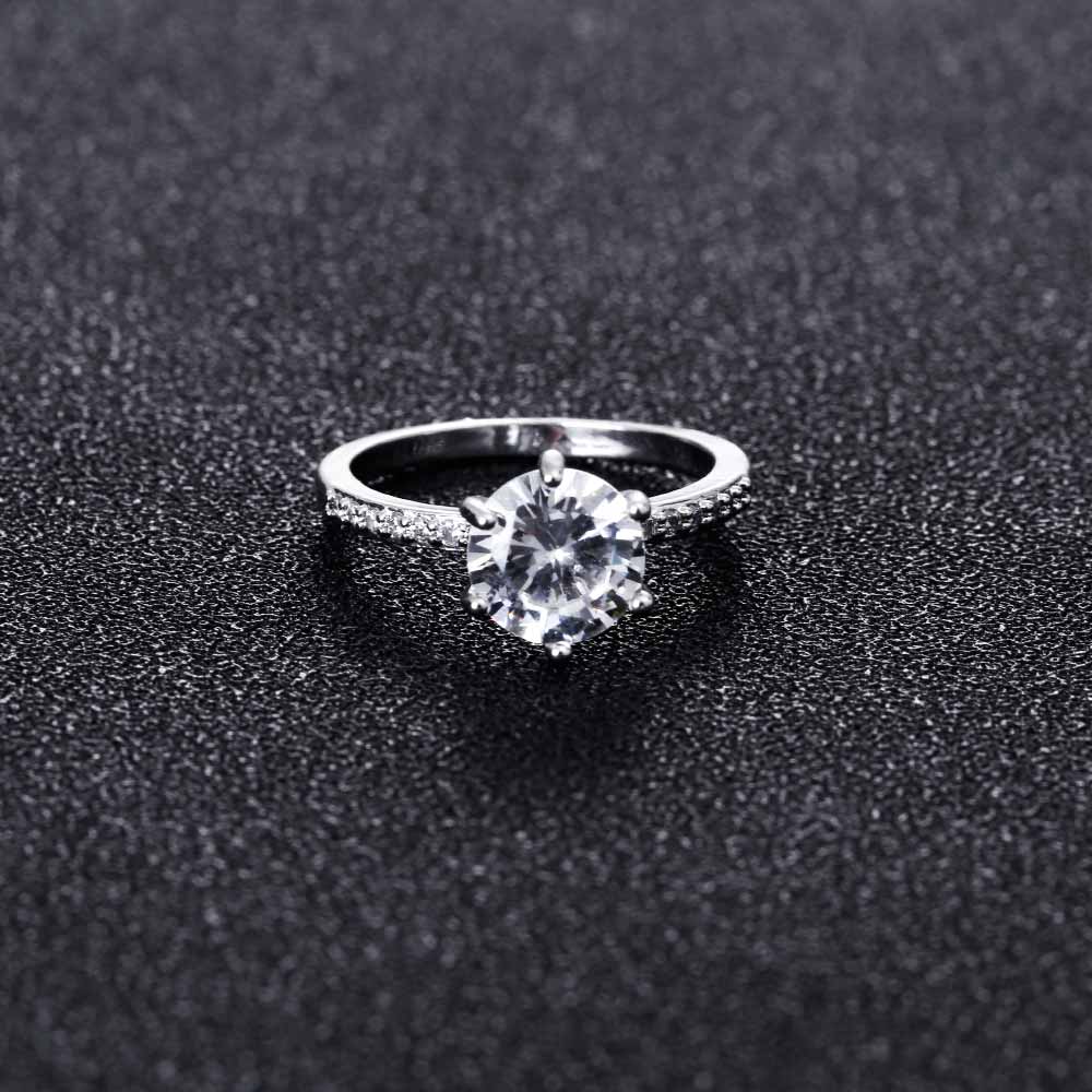 Classic Engagement Ring 6 Claws Design AAA White Cubic Zircon Female Women Wedding Band CZ Rings In Modern Luxury Diamond  Jewelry Style