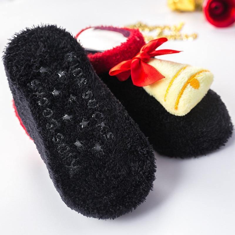 Baby Socks Christmas Anti Slip Short Socks for Baby Newborn Winter Warm Infant Cartoon Girls Boys