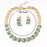 Wedding Jewelry Sets for Charming Women Green Glass Crystal Necklace Earrings Sets In Several Modern Luxury Design With Earrings and Necklace