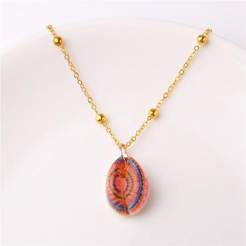 New Boho Conch Shell Amazing Necklace Sea Beach Shell Chain Pendant Elegant Necklace For Women Collier Femme Shell Cowrie Modern Summer Jewelry Bohemian