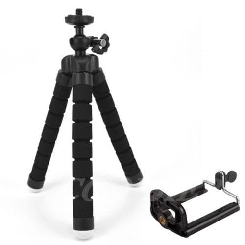 Flexible Sponge Mini Tripod With Bluetooth Remote Shutter Mini Camera Tripod Phone Holder Clip Stand